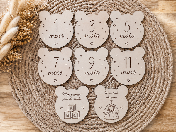 Cartes étapes bébé ourson