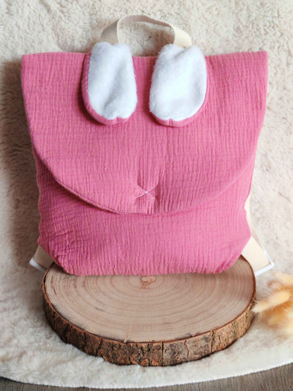 Sac à Dos Lapin Personnalisable en Gaze de Coton