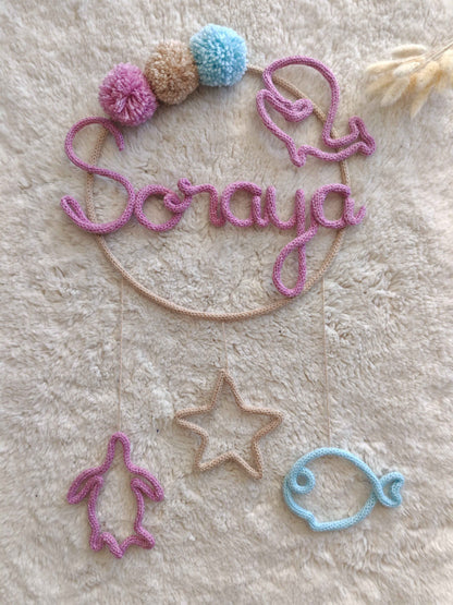 Tricotin rond 3 pompons 1 étoile 3 animaux