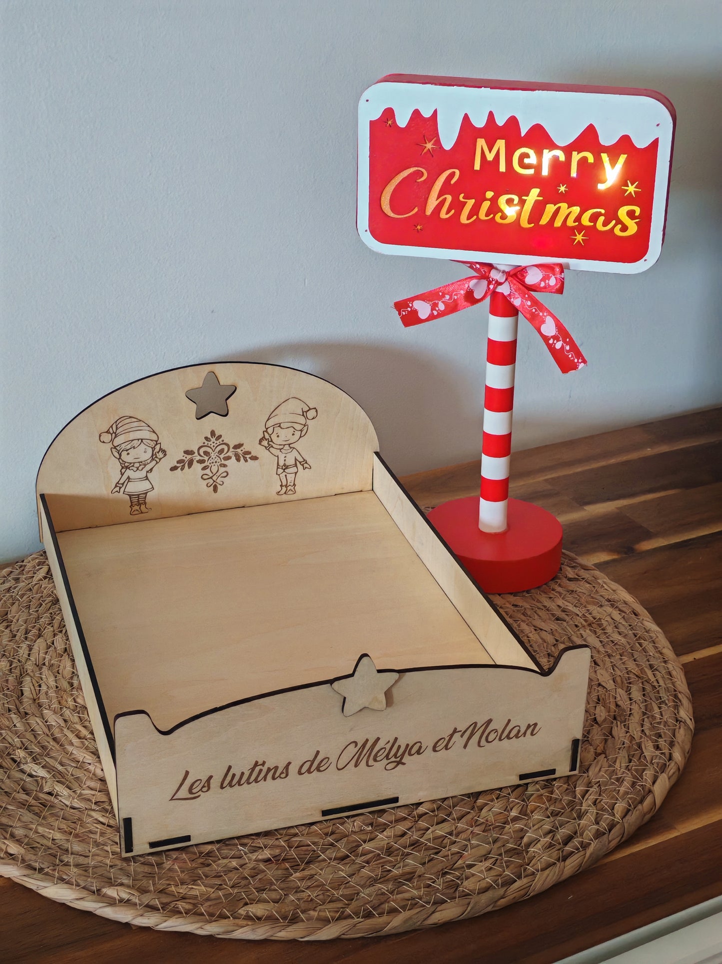 Lit double Lutin en bois