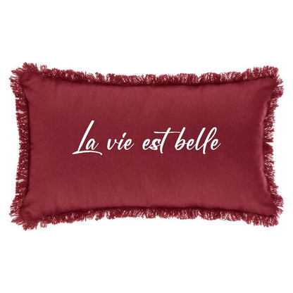 Coussin rectangulaire à frange