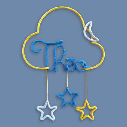 Tricotin Nuage 3 étoiles - Coeur / Etoile / Lune