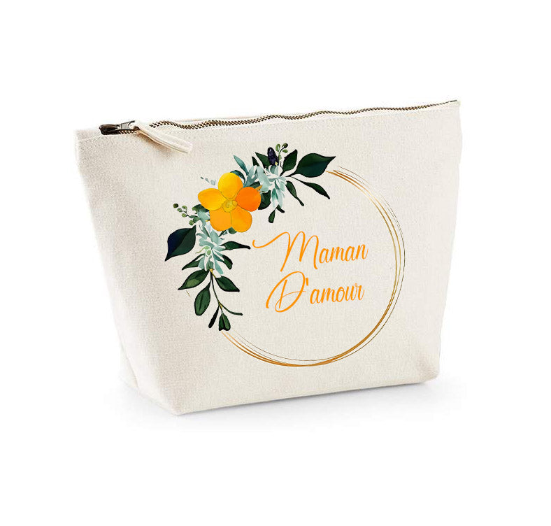 Trousse en coton couronne de fleurs