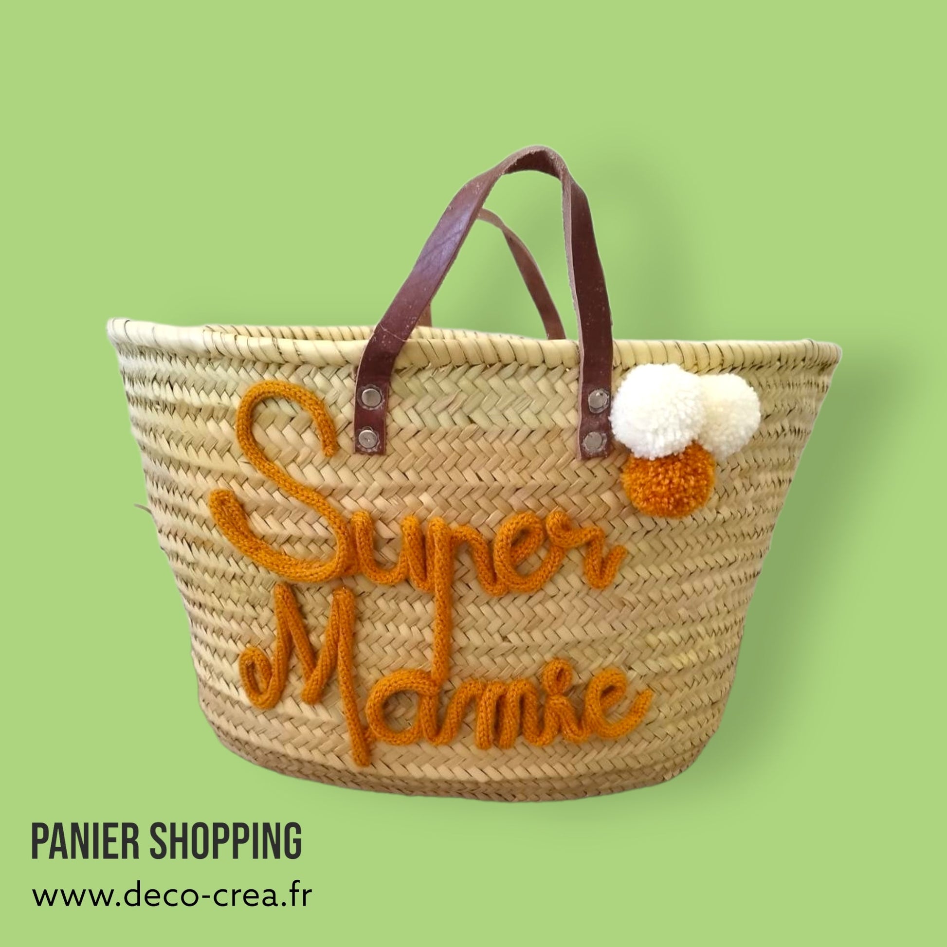 Panier shopping en palmier naturel