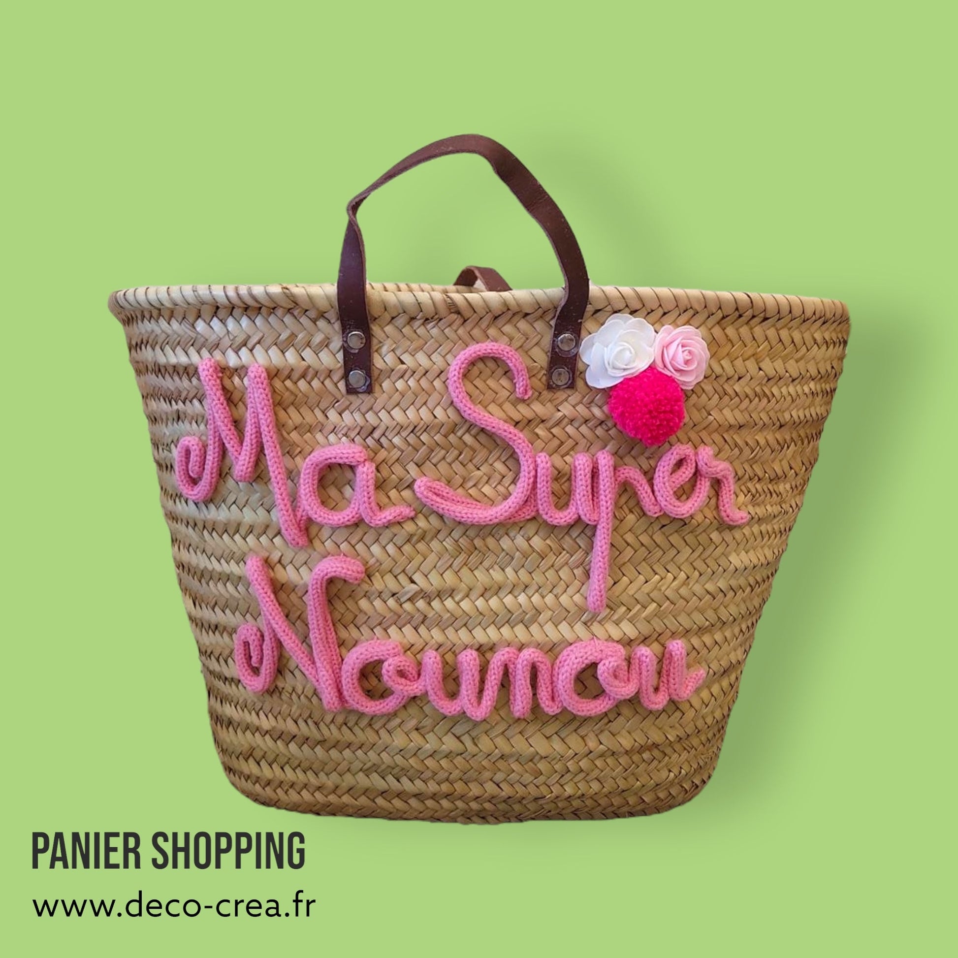 Panier shopping en palmier naturel