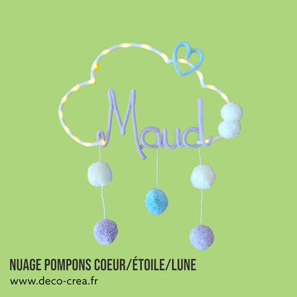 Tricotin Nuage Pompons - Coeur / Etoile / Lune