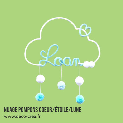 Tricotin Nuage Pompons - Coeur / Etoile / Lune