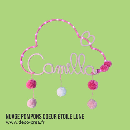 Tricotin Nuage Pompons - Coeur / Etoile / Lune