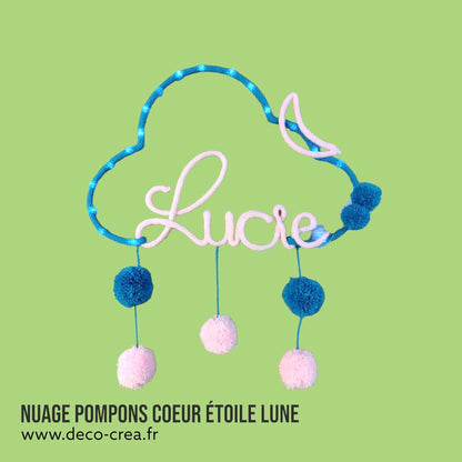 Tricotin Nuage Pompons - Coeur / Etoile / Lune